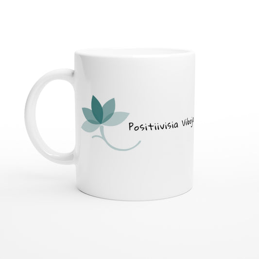 White 11oz Ceramic Mug Positiivisia viboja